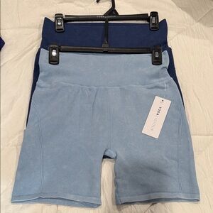 Yogalicious Women's Navy and Light Blue Bike Shorts